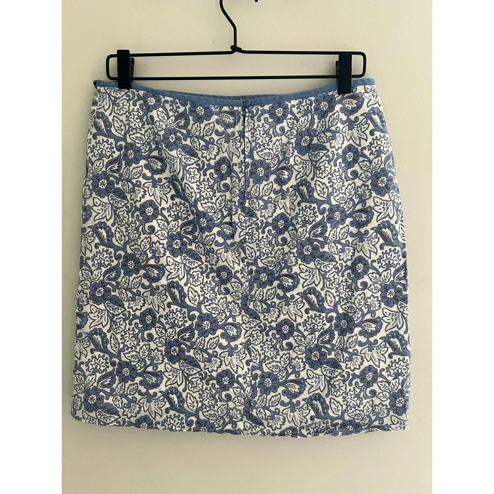 Vintage American Eagle Outfitters Mini Skirt 6 Blue Floral Pockets Boho Y2K